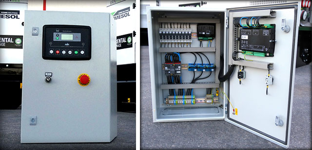 Switch box and DSE334 switchboard which will be connected to the generators